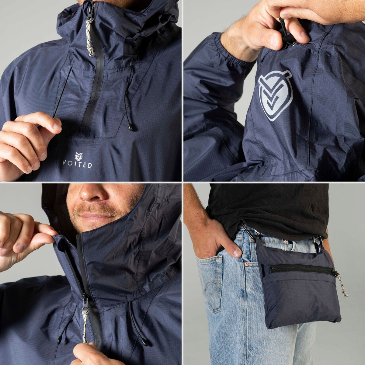 VOITED Rain Poncho 2.0 - Graphite Rainwear VOITED 