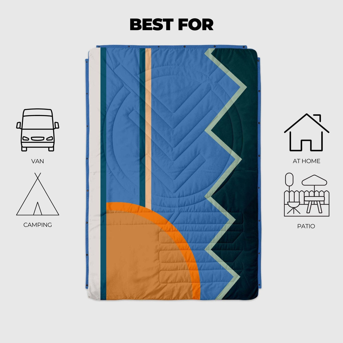 VOITED CloudTouch® Indoor/Outdoor Camping Blanket - Blue Hour Blankets VOITED 