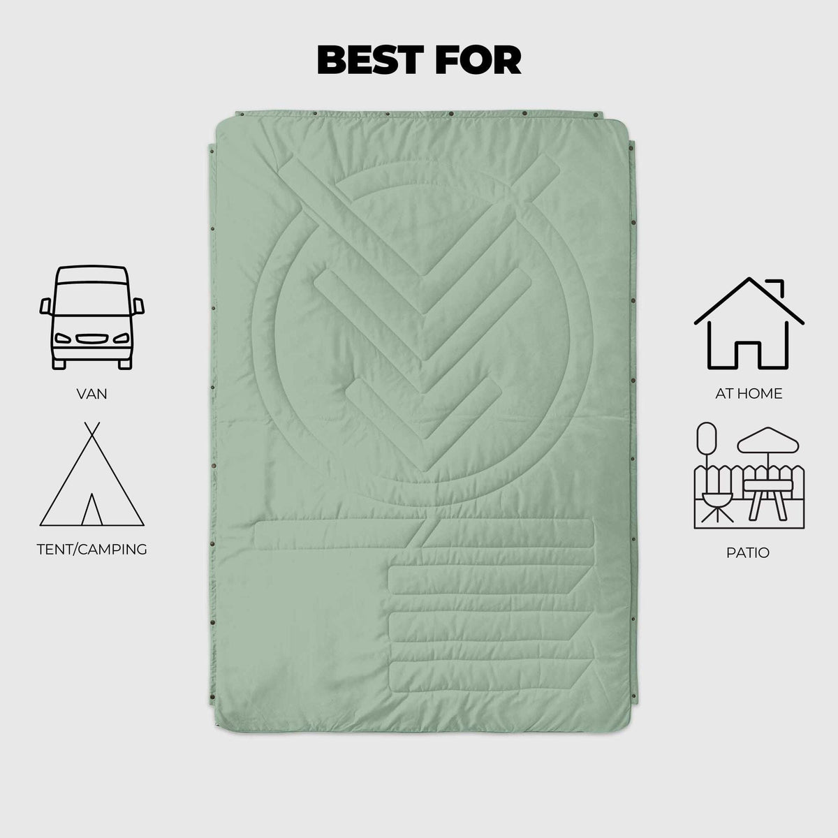 VOITED CloudTouch® Indoor/Outdoor Camping Blanket - Cameo Green Blankets VOITED 
