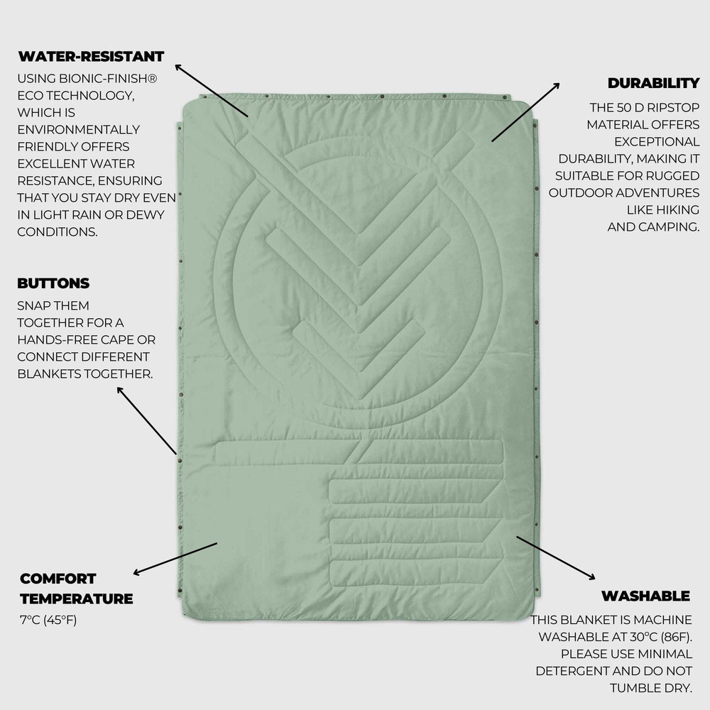 VOITED CloudTouch® Indoor/Outdoor Camping Blanket - Cameo Green Blankets VOITED 