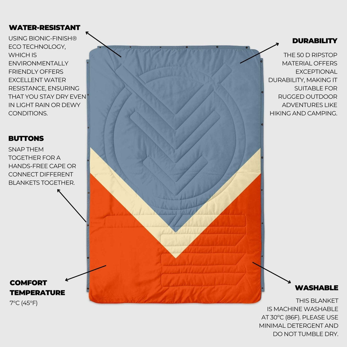 VOITED CloudTouch® Indoor/Outdoor Camping Blanket - Flag Blankets VOITED 