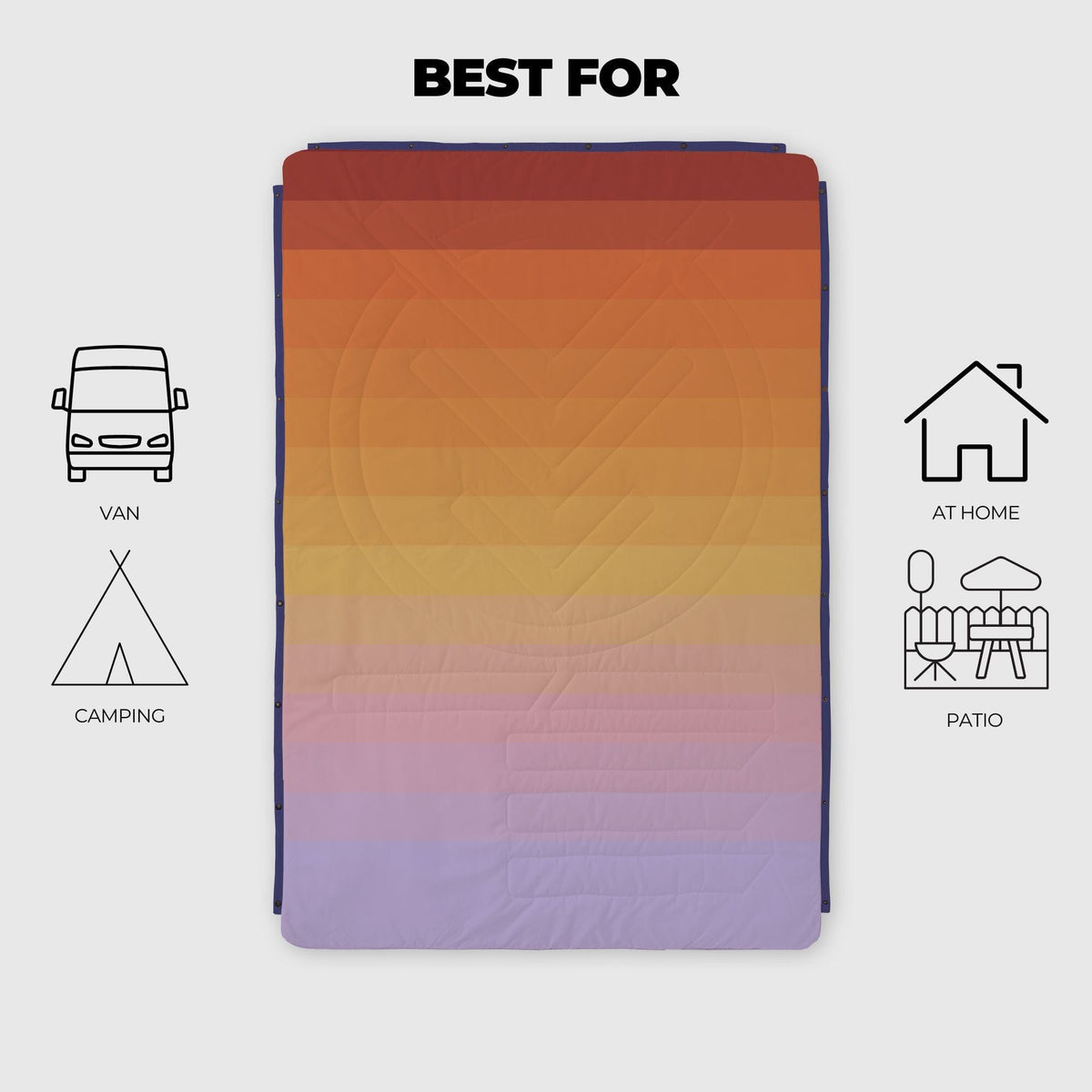 VOITED CloudTouch® Indoor/Outdoor Camping Blanket - Golden Drift Blankets VOITED 