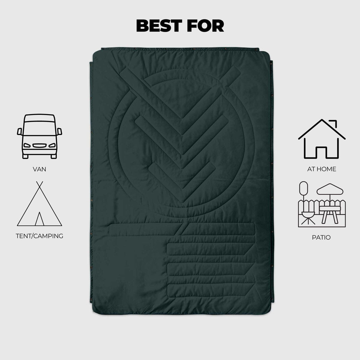 VOITED CloudTouch® Indoor/Outdoor Camping Blanket - Green Gabels Blankets VOITED 