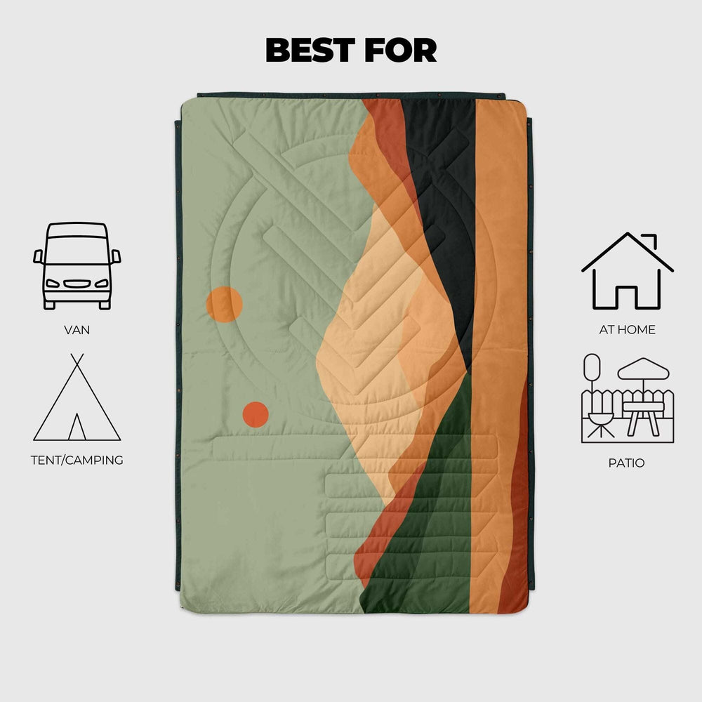 VOITED CloudTouch® Indoor/Outdoor Camping Blanket - Jasper / Tree Green Blankets VOITED 
