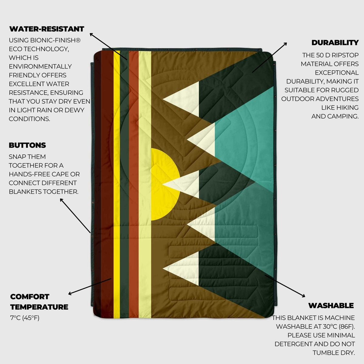 VOITED CloudTouch® Indoor/Outdoor Camping Blanket - Monadnock Blankets VOITED 