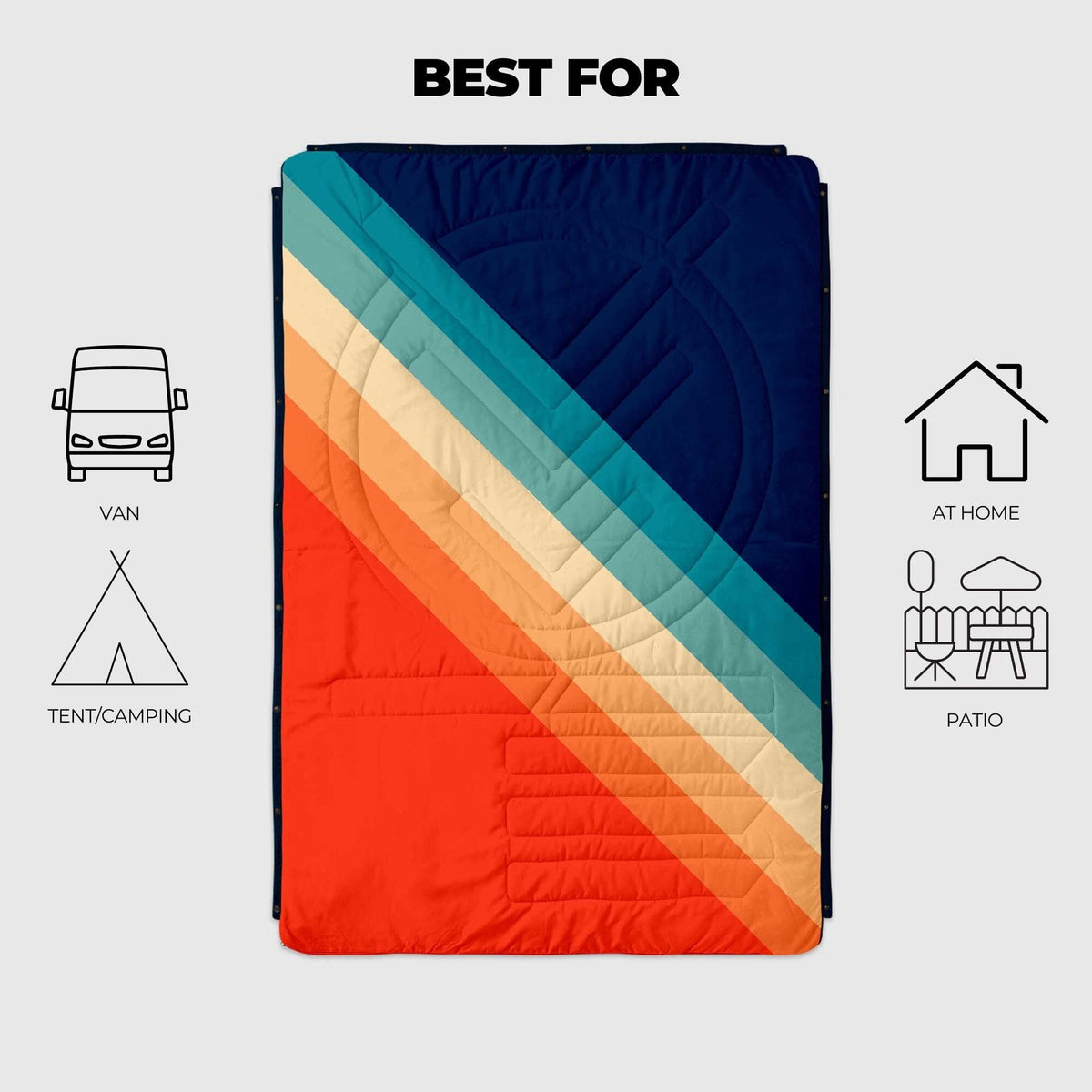 VOITED CloudTouch® Indoor/Outdoor Camping Blanket - Rainbow Blankets VOITED 