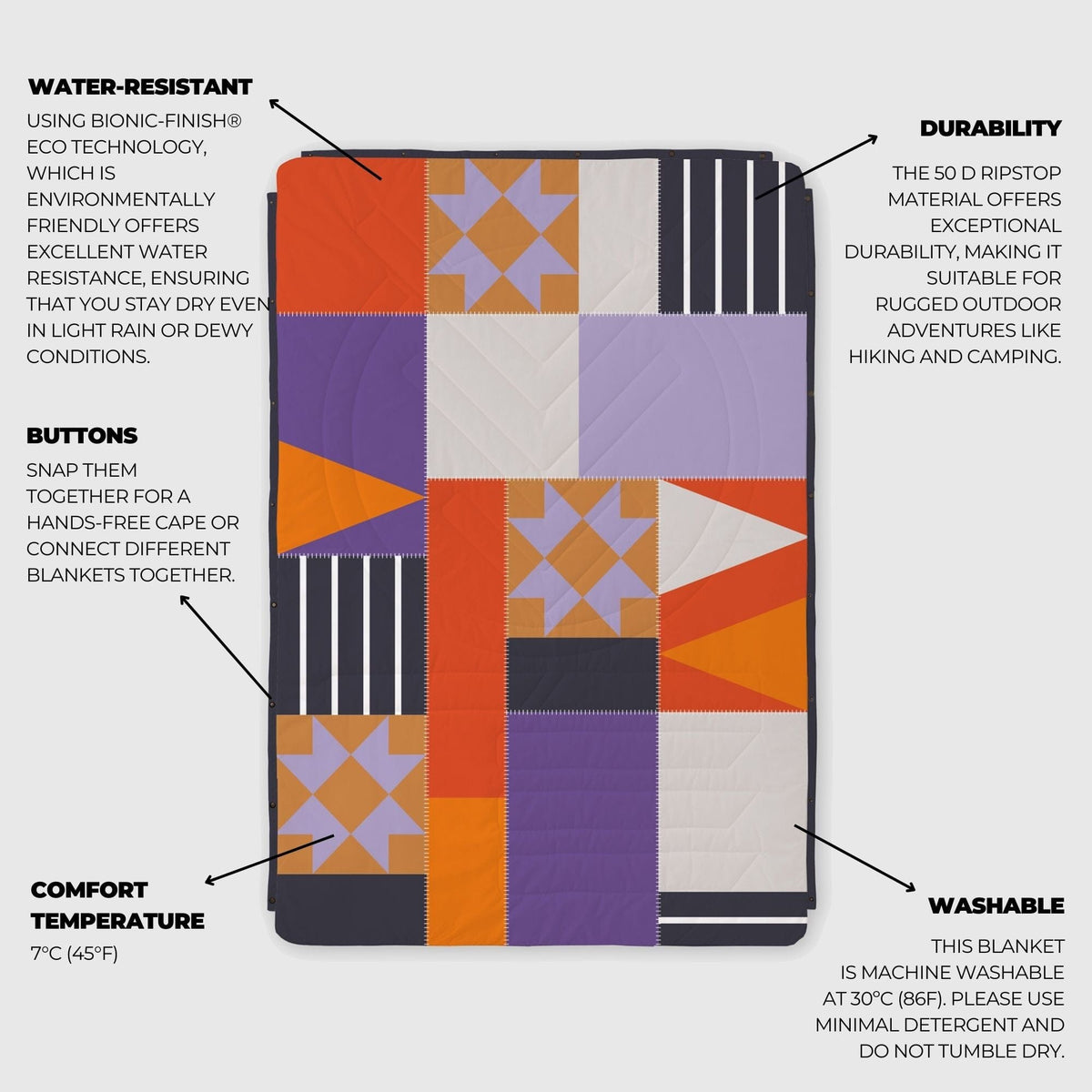 VOITED CloudTouch® Indoor/Outdoor Camping Blanket - Starry Night Blankets VOITED 