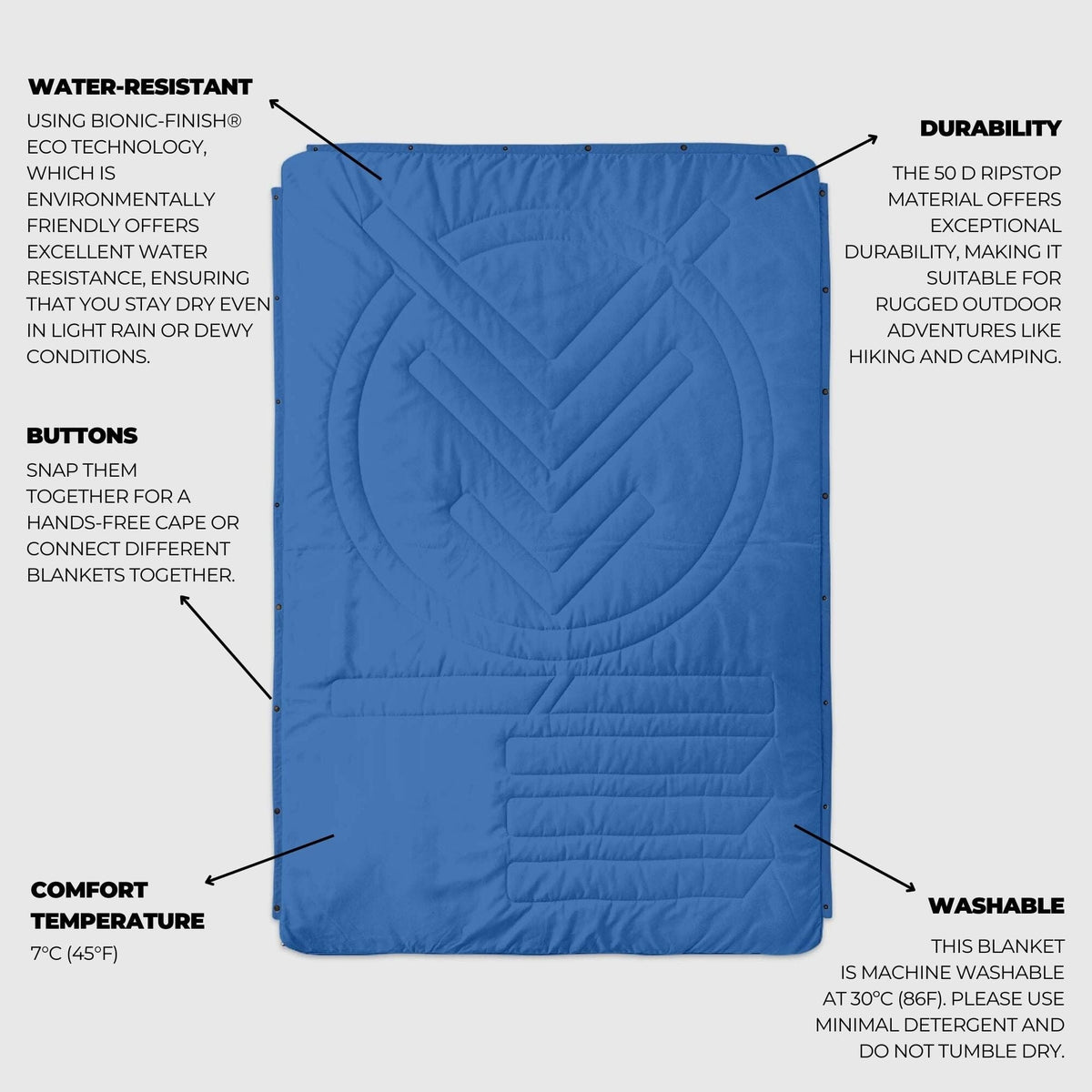 VOITED CloudTouch® Indoor/Outdoor Camping Blanket - Waterfall Blankets VOITED 