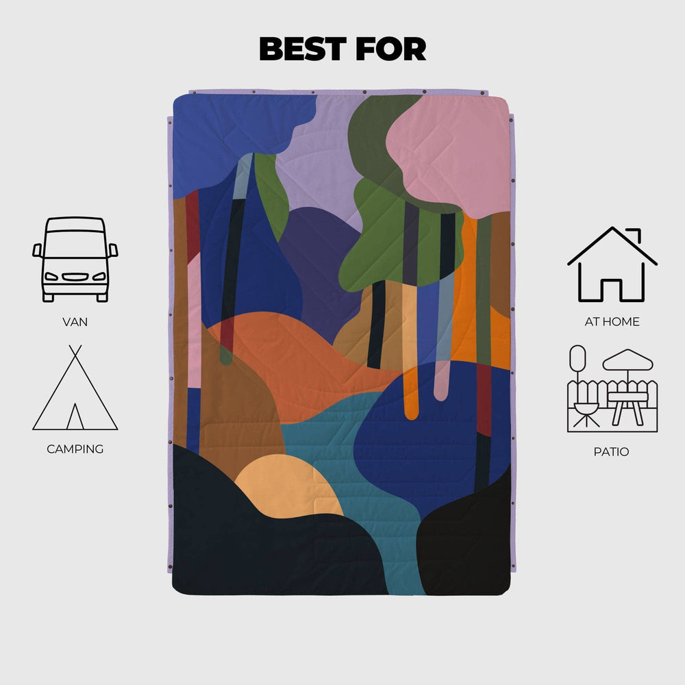 VOITED CloudTouch® Indoor/Outdoor Camping Blanket - Bubbly Forest Blankets VOITED 