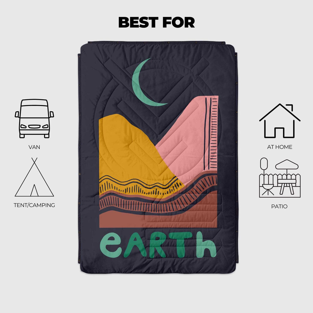 VOITED CloudTouch® Indoor/Outdoor Camping Blanket - Earth Blankets VOITED 