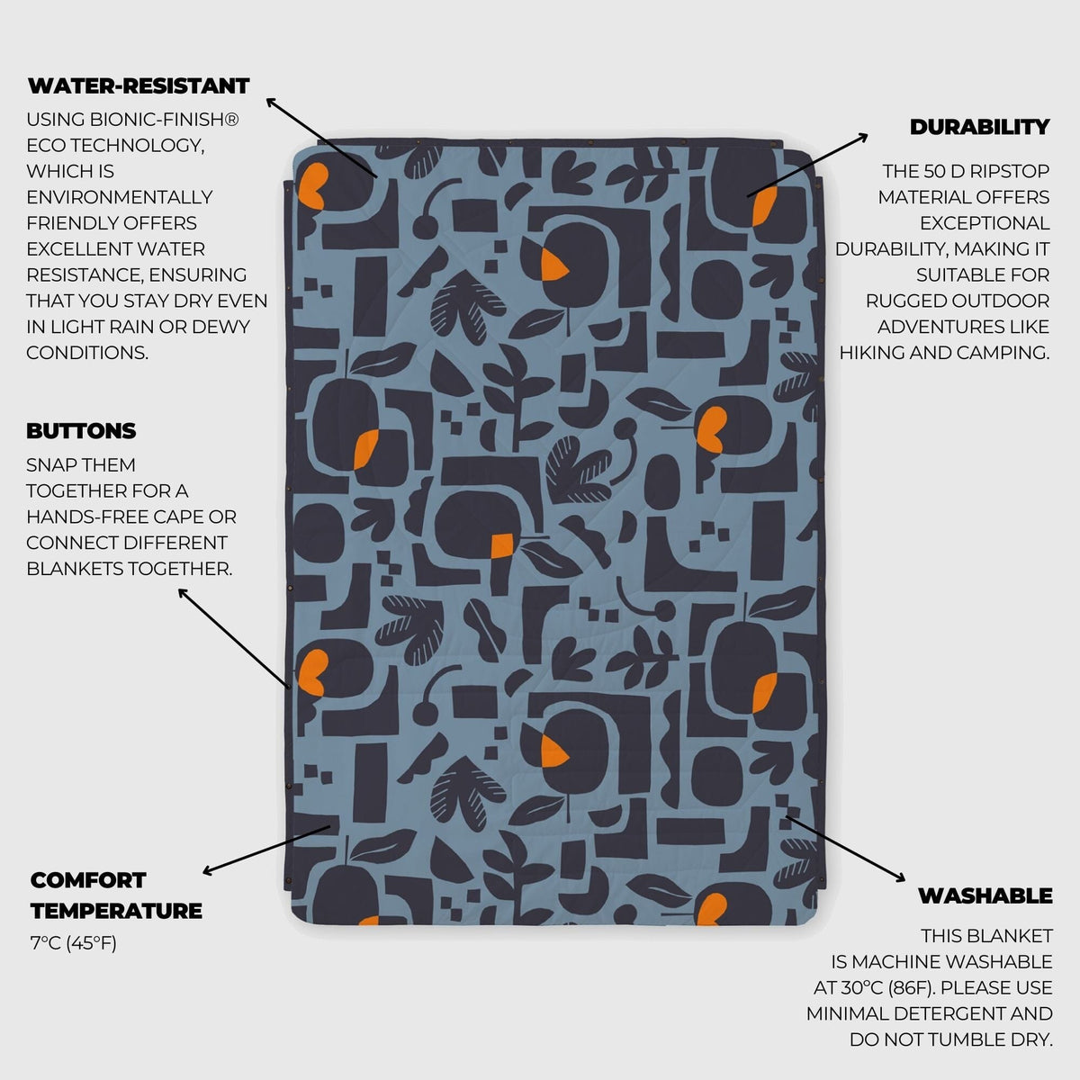 VOITED CloudTouch® Indoor/Outdoor Camping Blanket - Lush Garden Blankets VOITED 