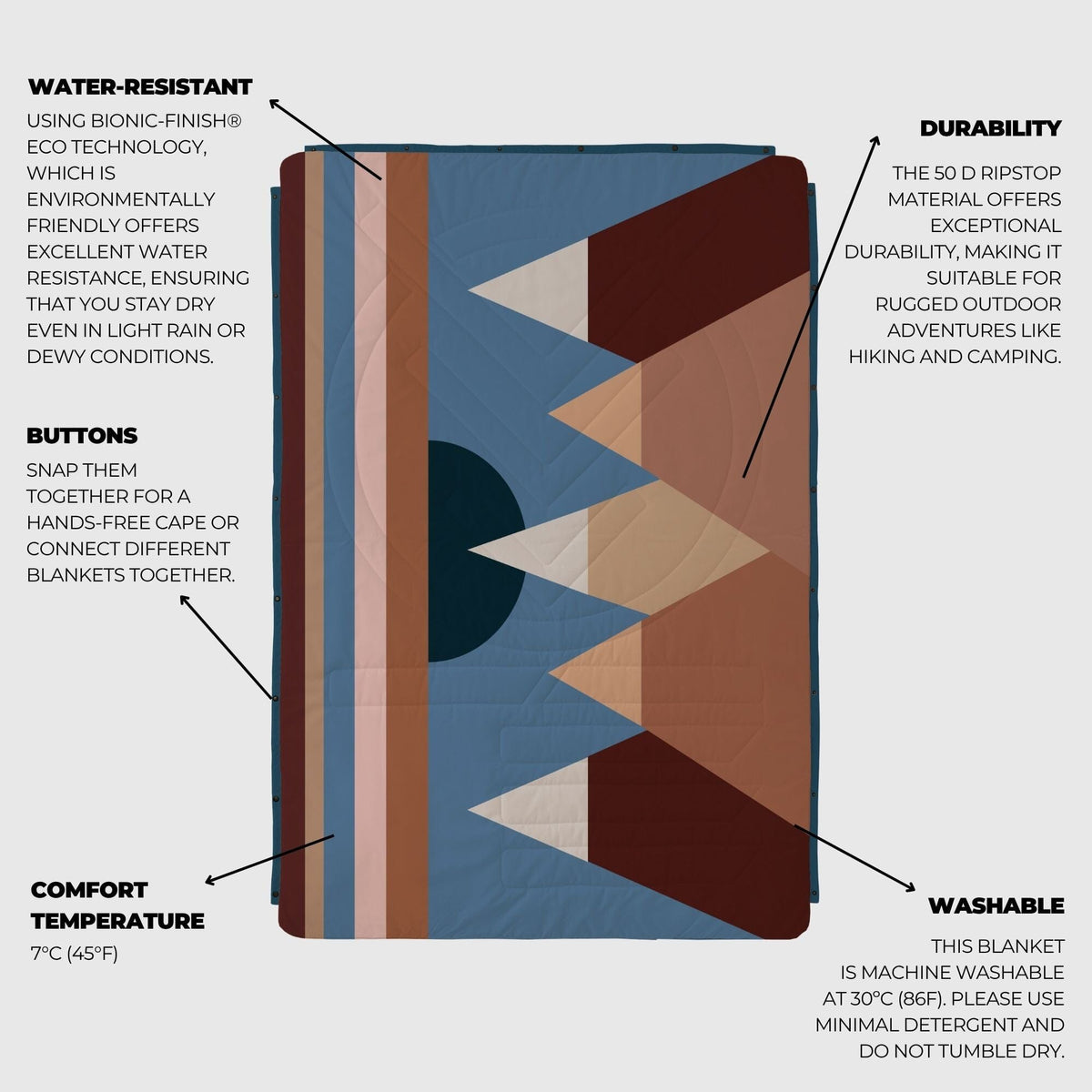 VOITED CloudTouch® Indoor/Outdoor Camping Blanket - Monadnock Two Blankets VOITED 