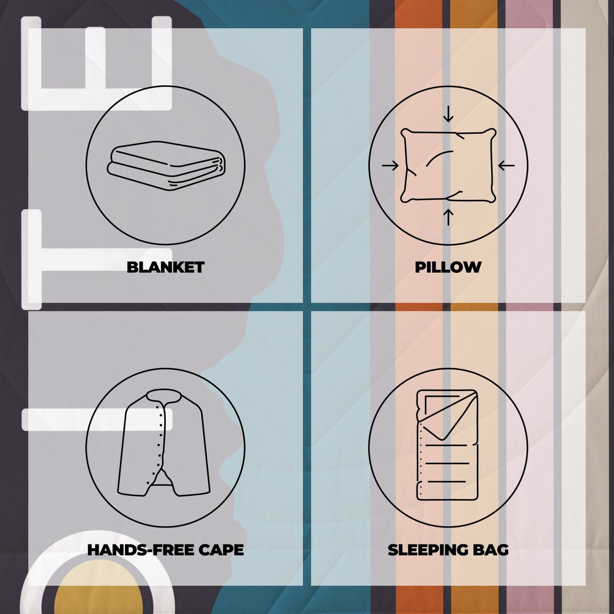 VOITED CloudTouch® Indoor/Outdoor Camping Blanket - Peaks Blankets VOITED 