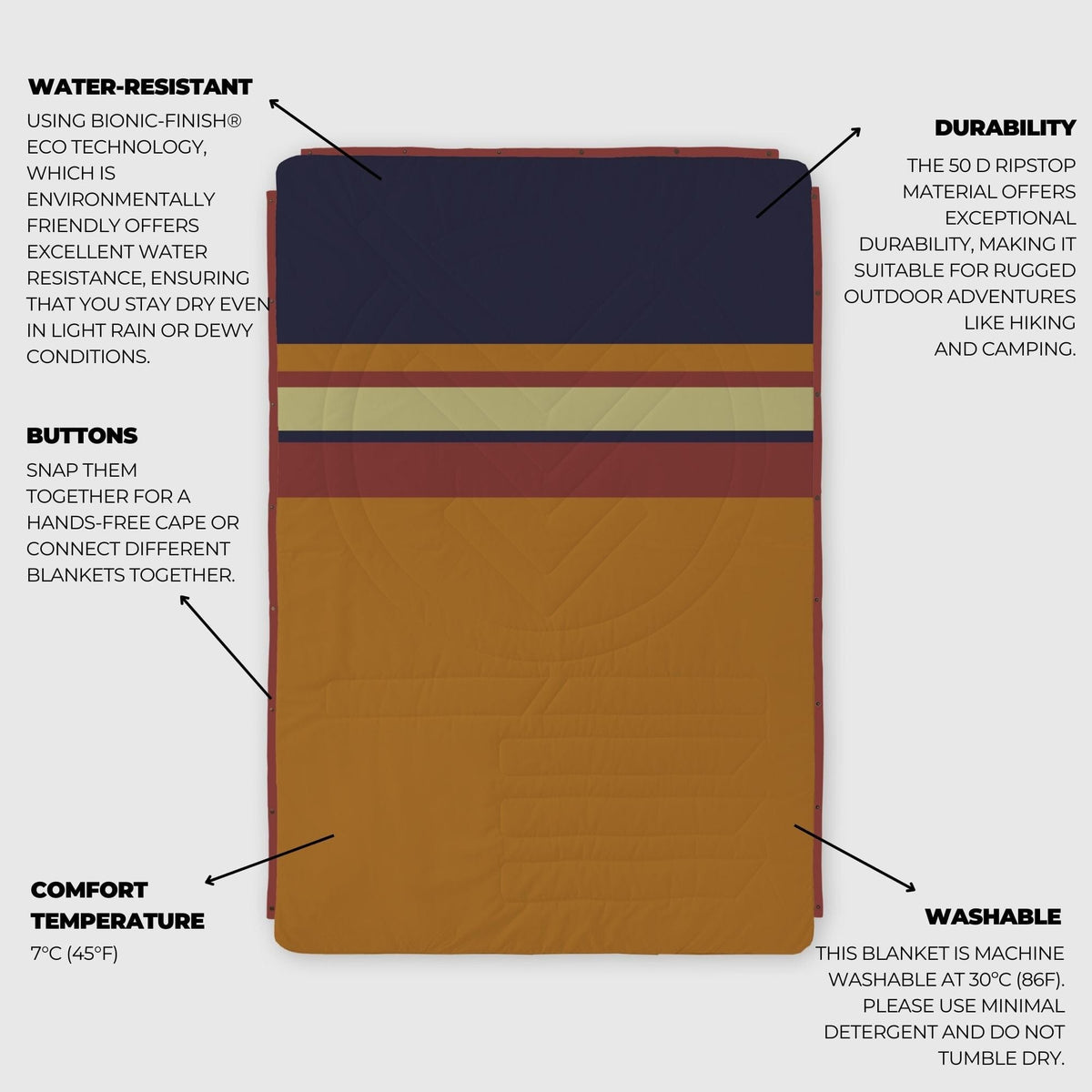 VOITED CloudTouch® Indoor/Outdoor Camping Blanket - Santander Blankets VOITED 