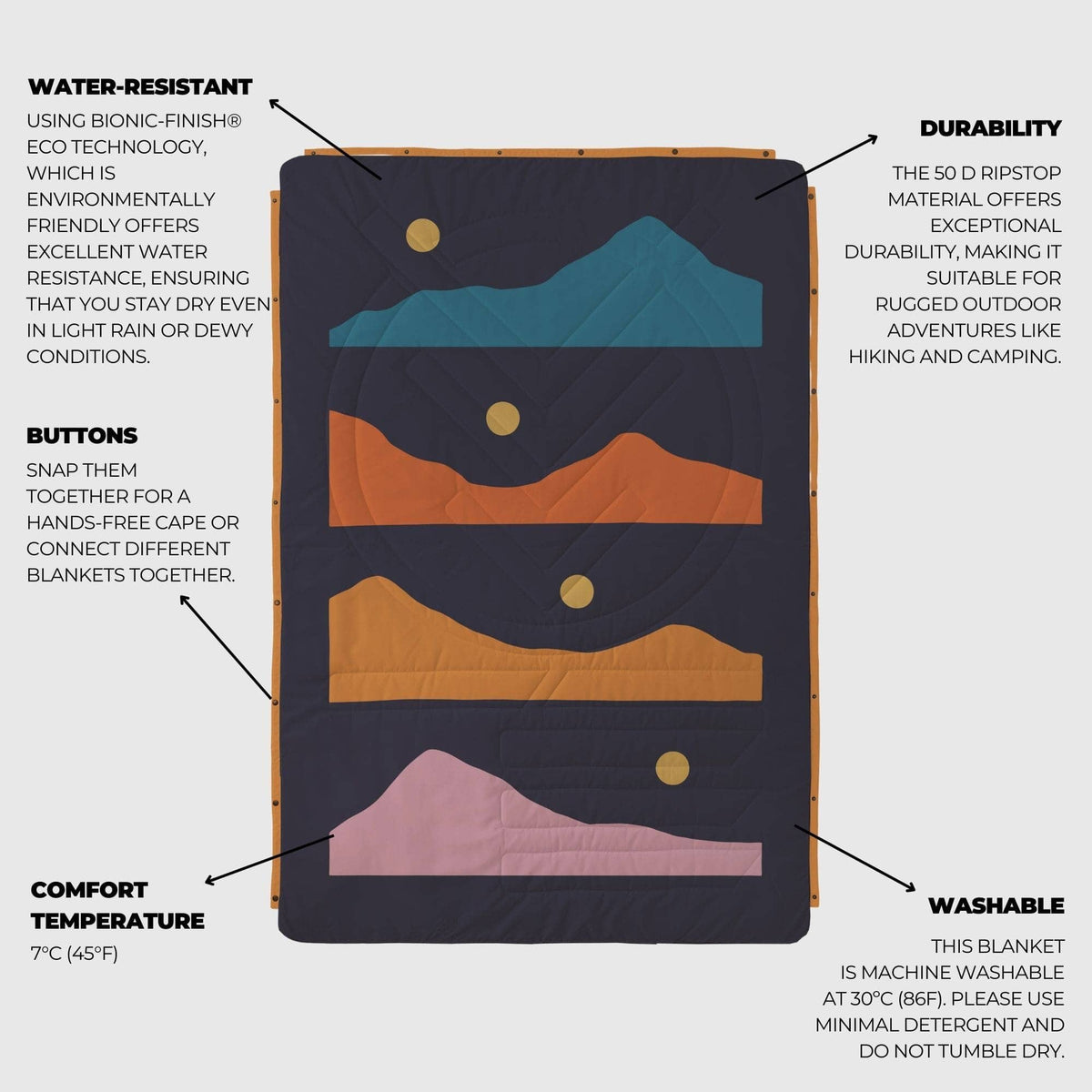 VOITED CloudTouch® Indoor/Outdoor Camping Blanket - Trailtrekker Blankets VOITED 