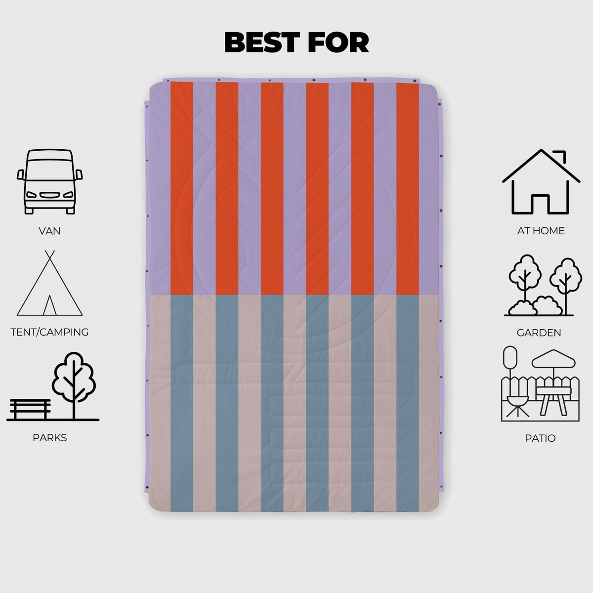 VOITED Fleece Outdoor Camping Blanket - Arctic Mist Blankets VOITED 