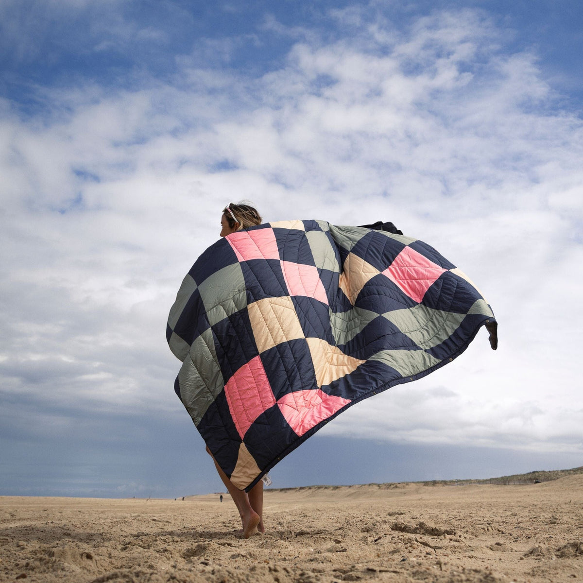 VOITED Fleece Outdoor Camping Blanket - Wavecheck Blankets VOITED 