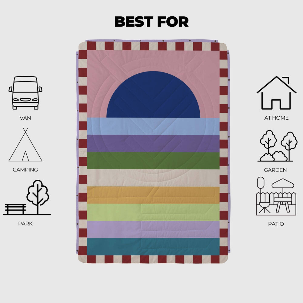 VOITED Fleece Outdoor Camping Blanket - Moon River Blankets VOITED 