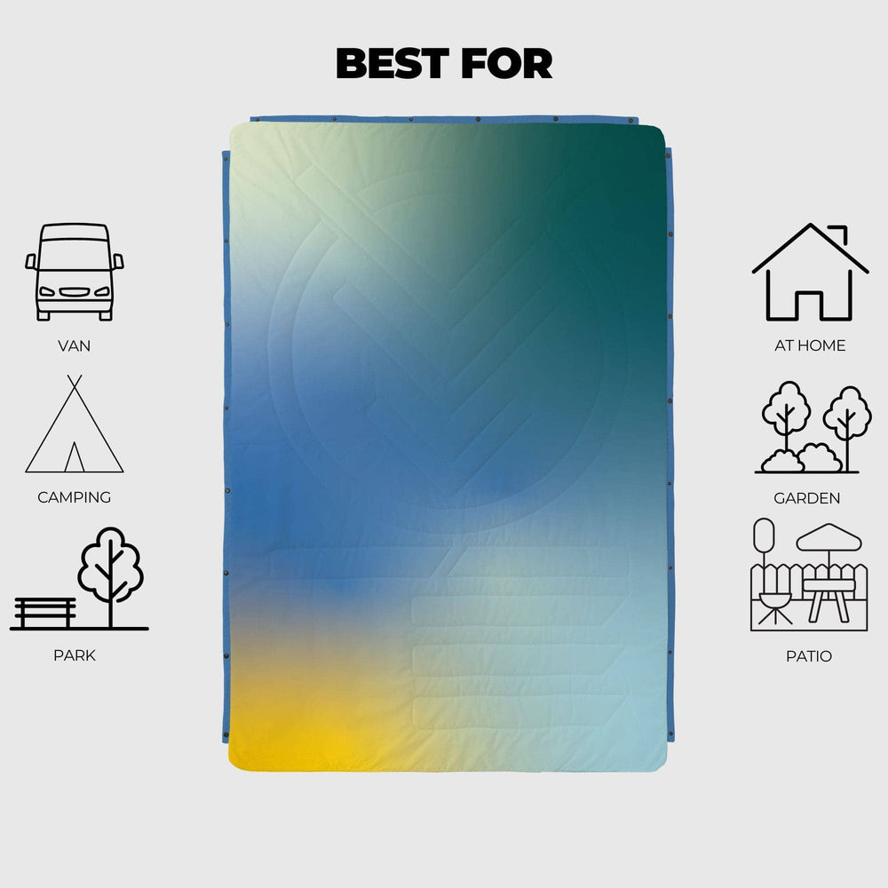 VOITED Fleece Outdoor Camping Blanket - Sea Mist Blankets VOITED 