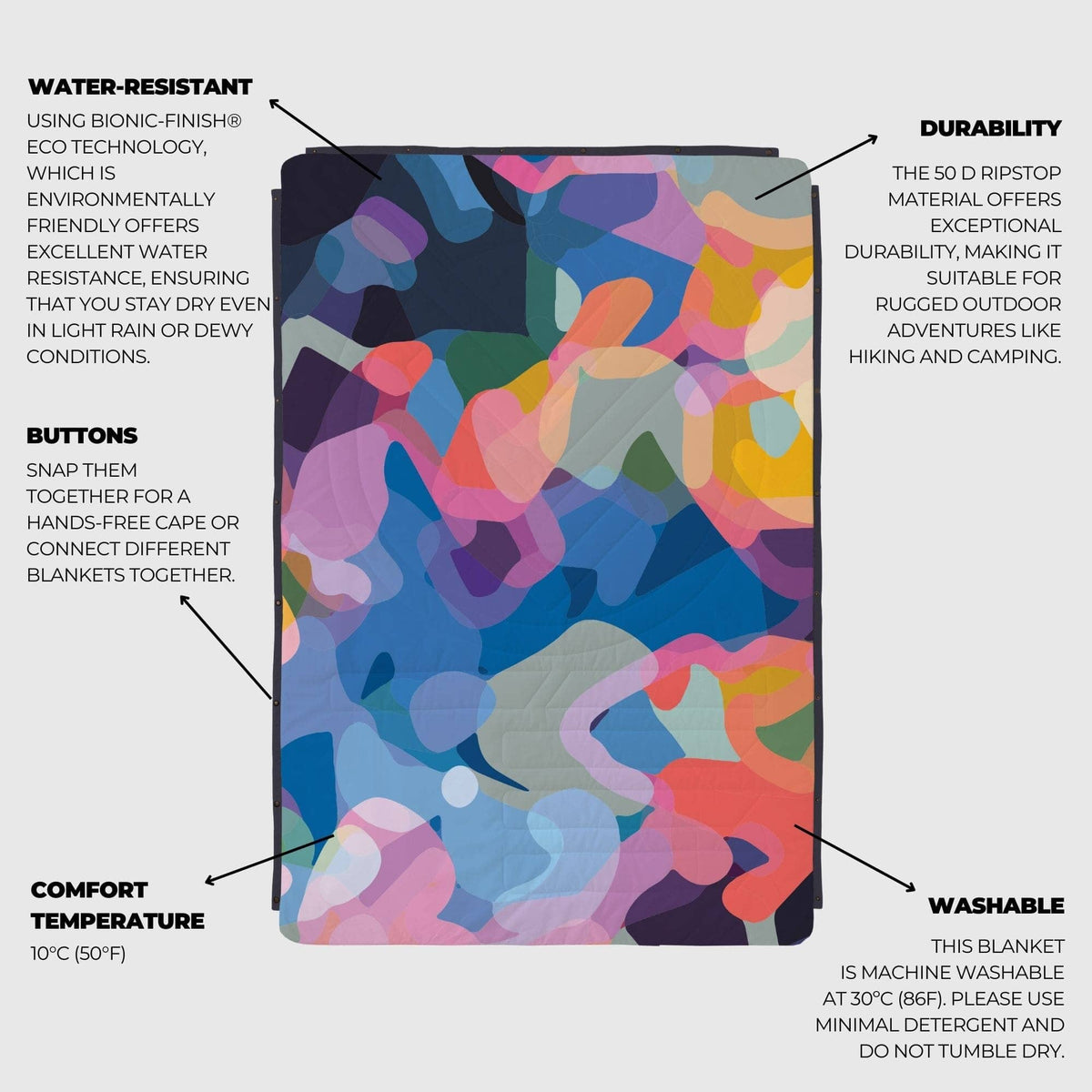 VOITED Mini Traveler Cream Indoor / Outdoor Camping Blanket - Beyond Real Blankets VOITED 