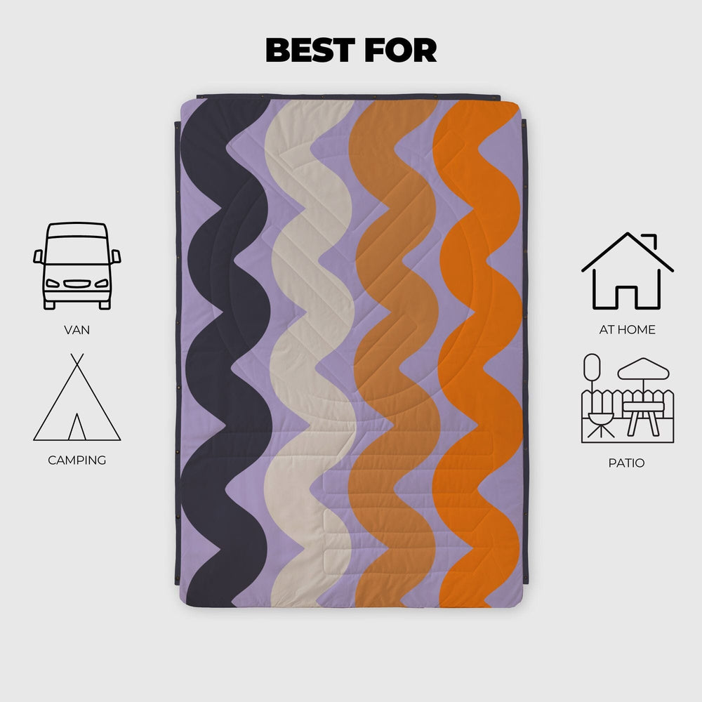 VOITED Mini Traveler Cream Indoor / Outdoor Camping Blanket - Tide Blankets VOITED 