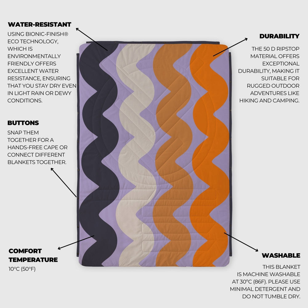 VOITED Mini Traveler Cream Indoor / Outdoor Camping Blanket - Tide Blankets VOITED 