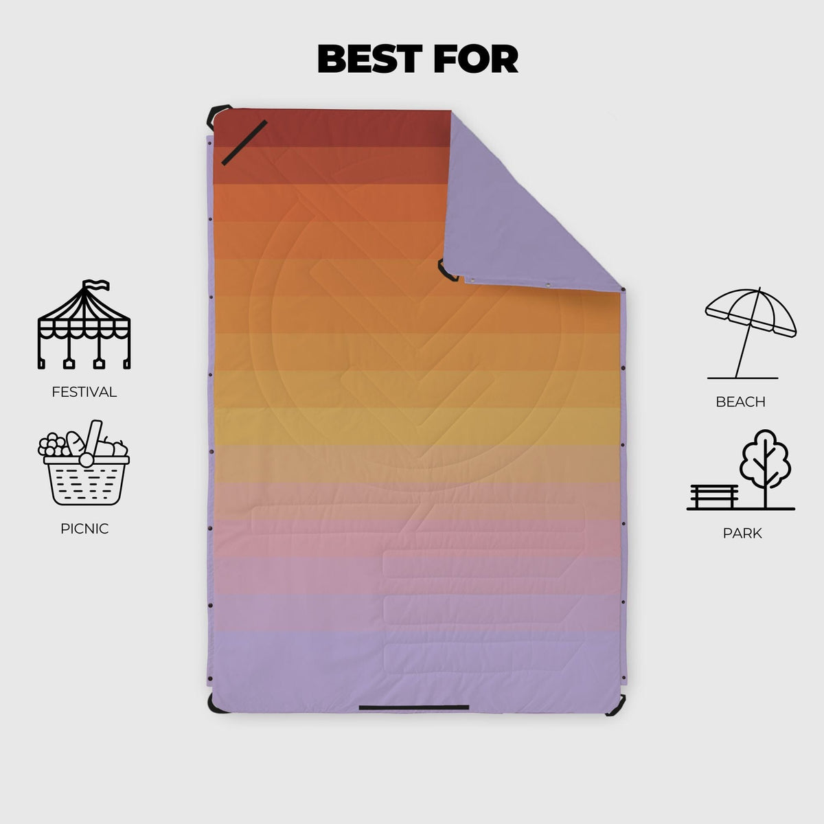 VOITED Compact Picnic & Beach Blanket - Golden Drift Blankets VOITED 