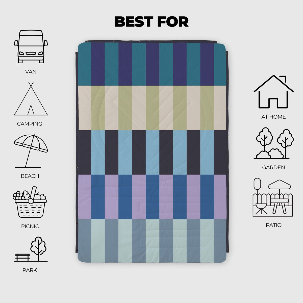 VOITED Recycled Ripstop Outdoor Camping Blanket - Azure Blankets VOITED 