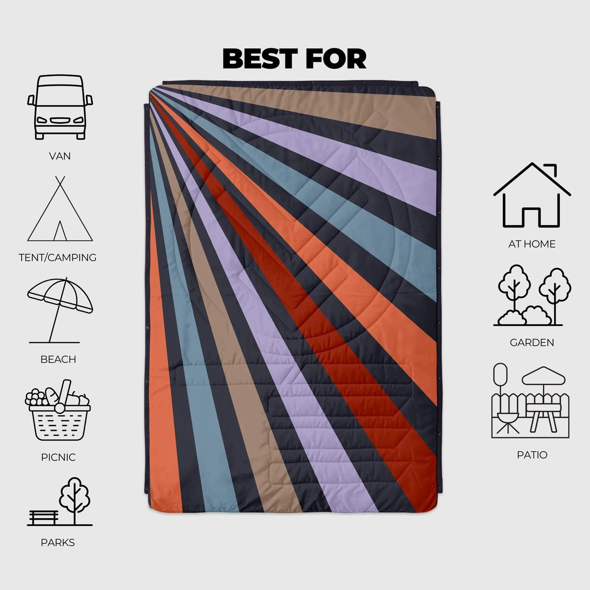 VOITED Recycled Ripstop Outdoor Camping Blanket - Beams Blankets VOITED 