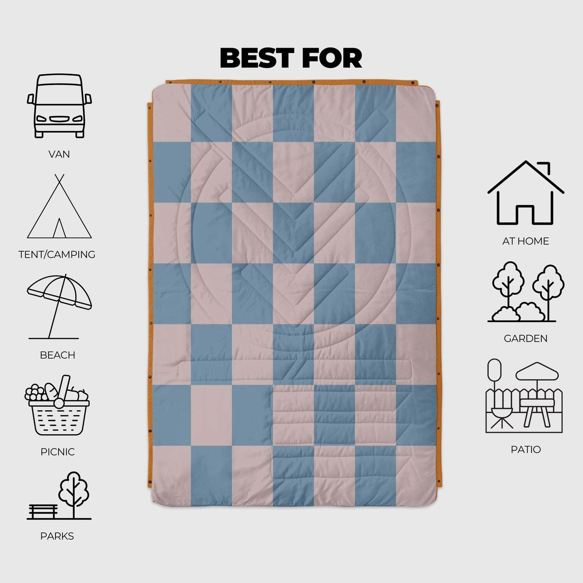 VOITED Recycled Ripstop Outdoor Camping Blanket - Blue Dancer/Sundial Blankets VOITED 