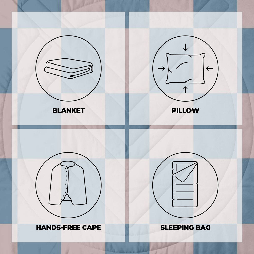 VOITED Recycled Ripstop Outdoor Camping Blanket - Blue Dancer/Sundial Blankets VOITED 