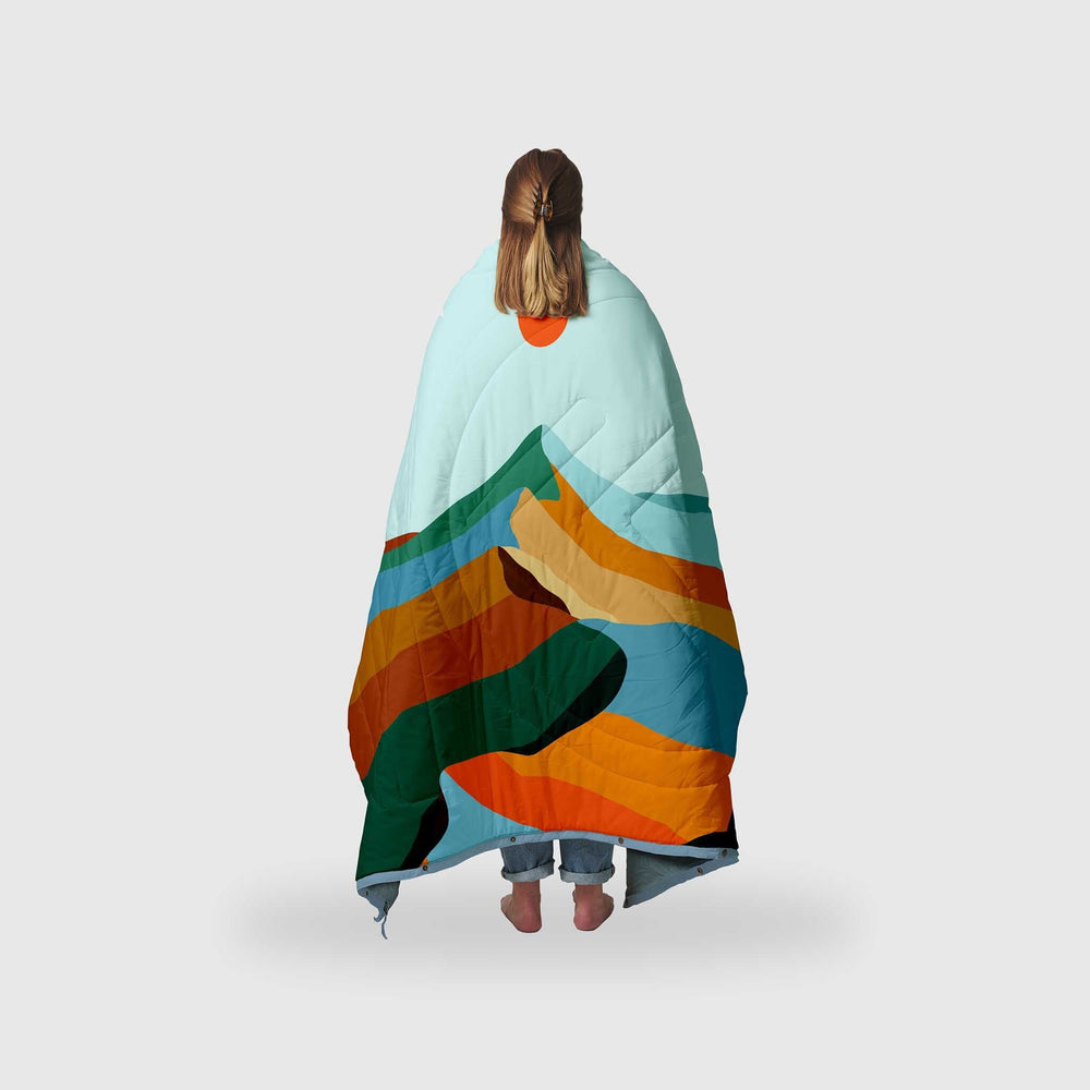 VOITED Recycled Ripstop Outdoor Camping Blanket - Blue Mountain Blankets VOITED 