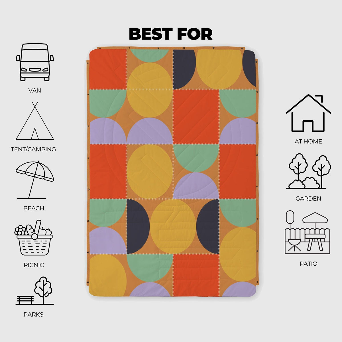 VOITED Recycled Ripstop Outdoor Camping Blanket - Blushing Peach/Sundial Blankets VOITED 