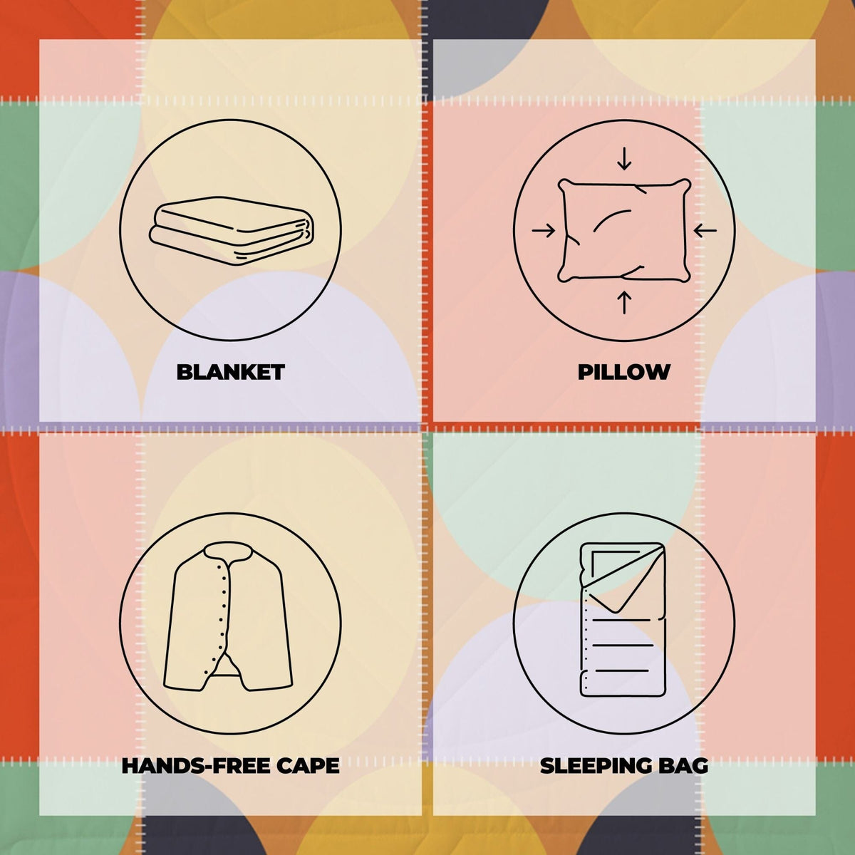 VOITED Recycled Ripstop Outdoor Camping Blanket - Blushing Peach/Sundial Blankets VOITED 