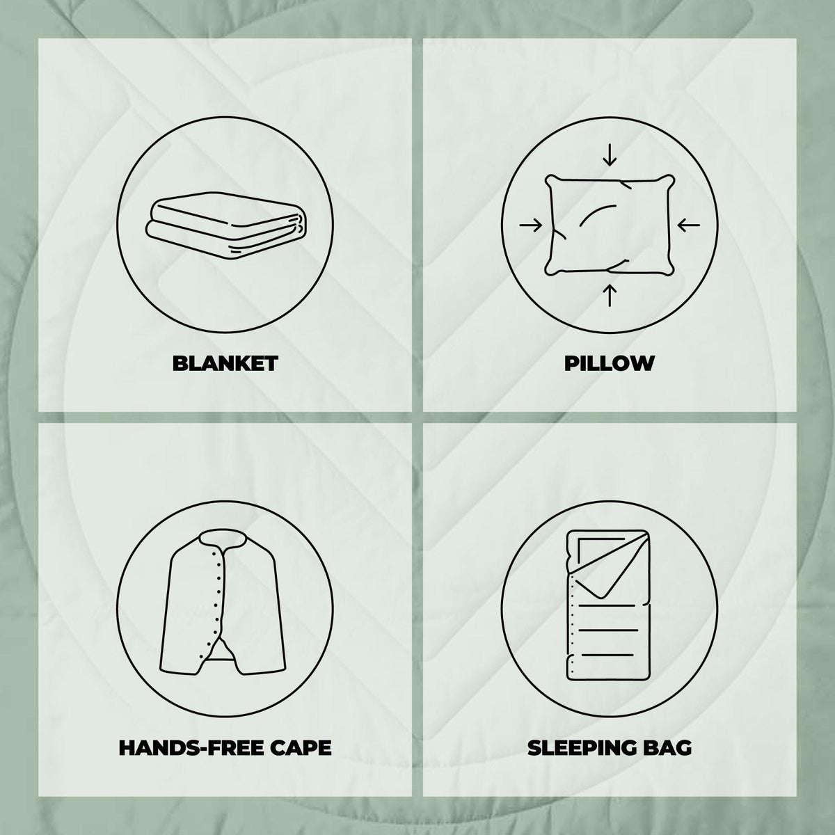 VOITED Recycled Ripstop Outdoor Camping Blanket - Cameo Green/Digital Lavender Blankets VOITED 