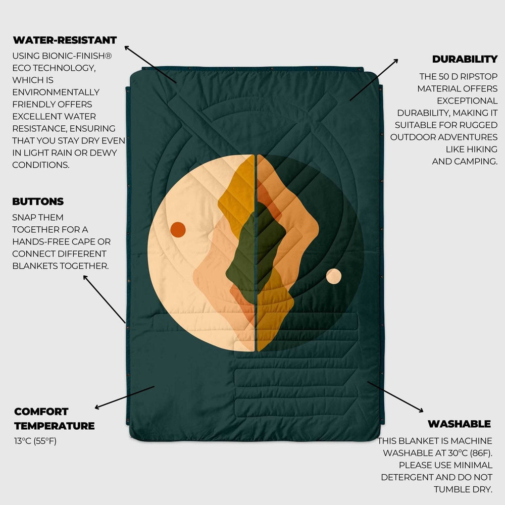 VOITED Recycled Ripstop Outdoor Camping Blanket - Day & Night Blankets VOITED 