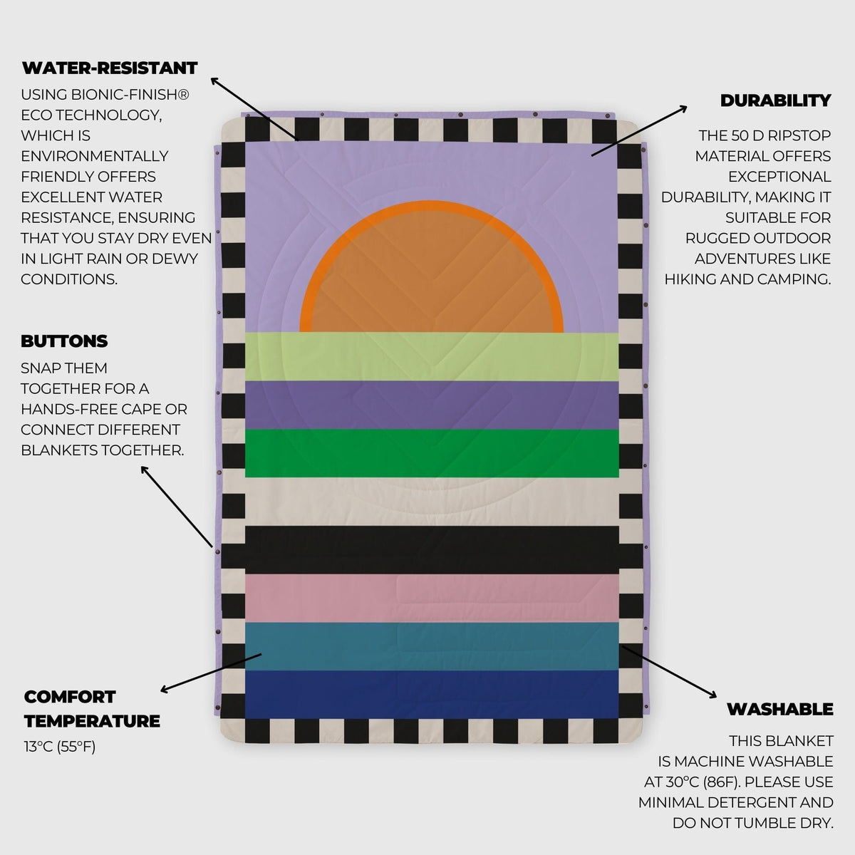 VOITED Recycled Ripstop Outdoor Camping Blanket - Easy Sundaze Blankets VOITED 