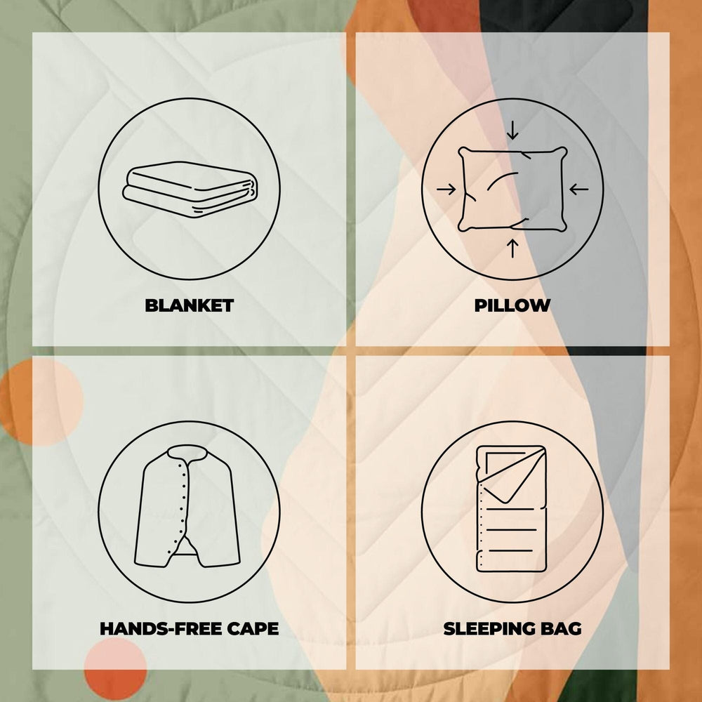 VOITED Recycled Ripstop Outdoor Camping Blanket - Jasper / Tree Green Blankets VOITED 