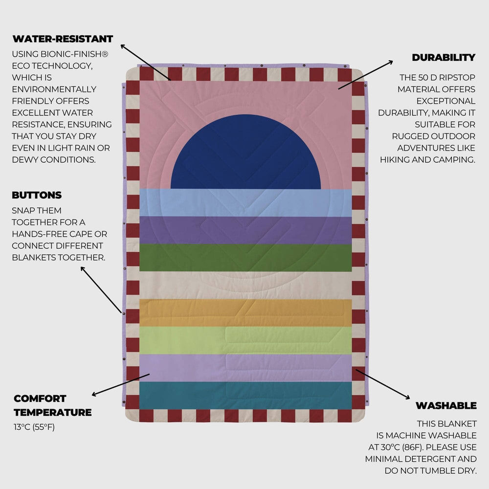 VOITED Recycled Ripstop Outdoor Camping Blanket - Moon River Blankets VOITED 