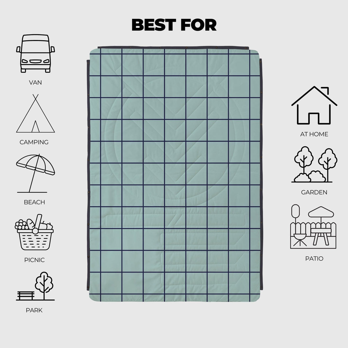 VOITED Recycled Ripstop Outdoor Camping Blanket - Pool/Eden Blankets VOITED 