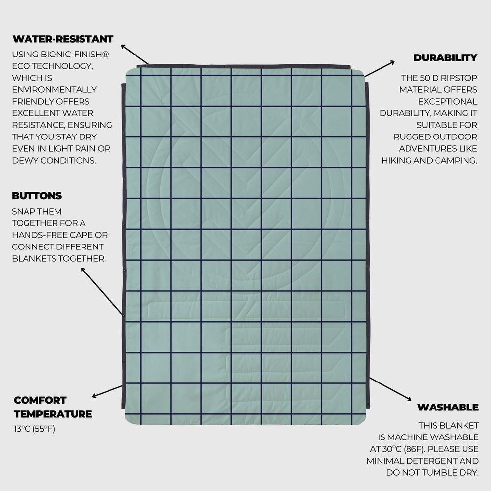 VOITED Recycled Ripstop Outdoor Camping Blanket - Pool/Eden Blankets VOITED 