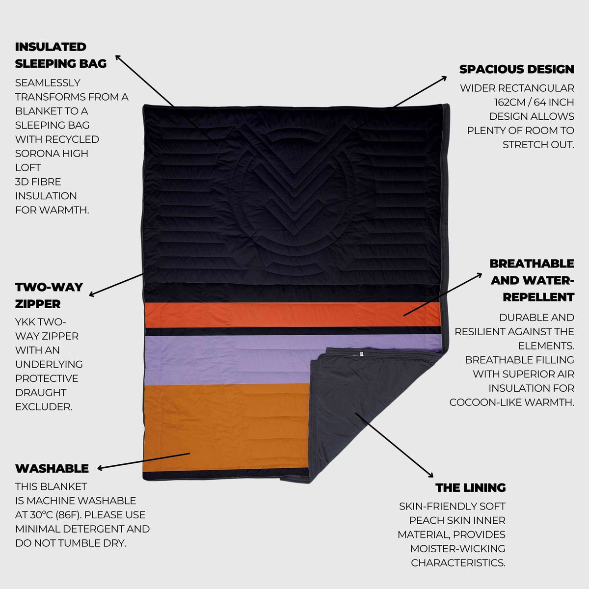 VOITED Slumber Zip Sack Blanket - Blocks Blankets VOITED EU 