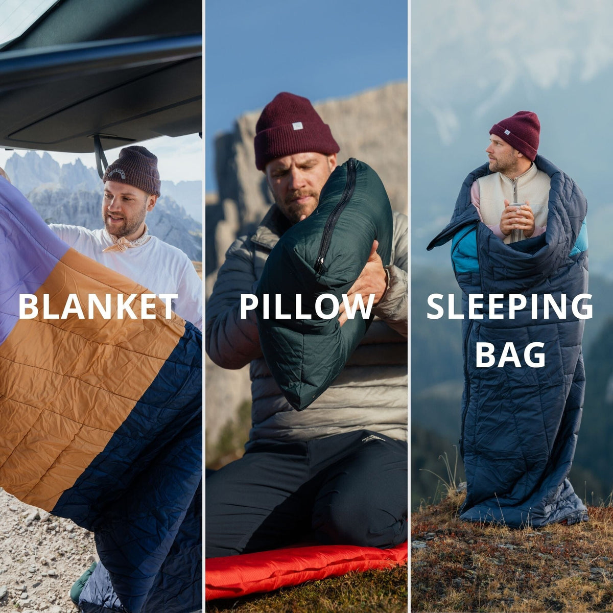 VOITED Slumber Zip Sack Blanket - Green Gabels / Dusty Sand Blankets VOITED EU 