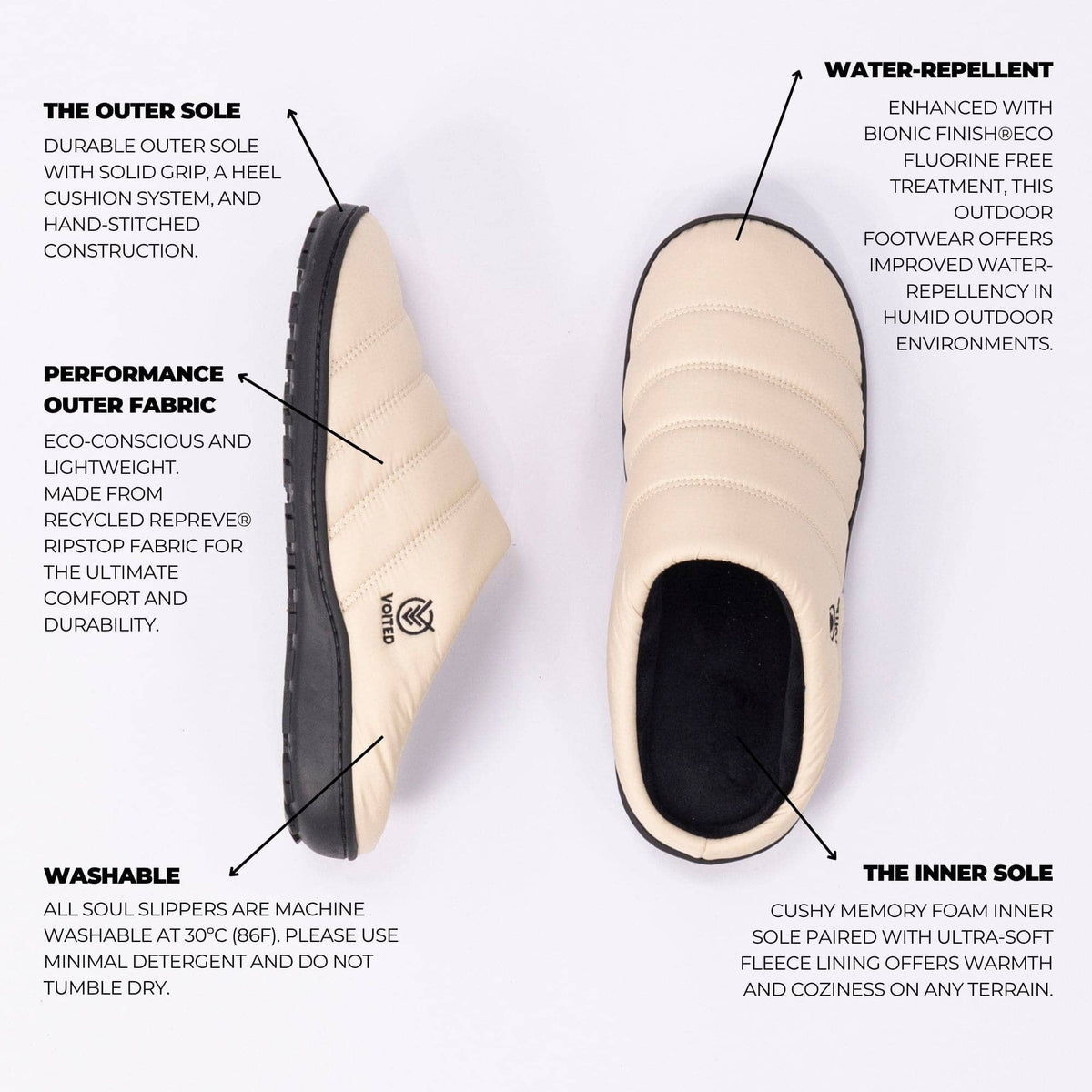VOITED Soul Slipper - Lightweight, Indoor/Outdoor Camping Slippers - Sand Footwear VOITED 