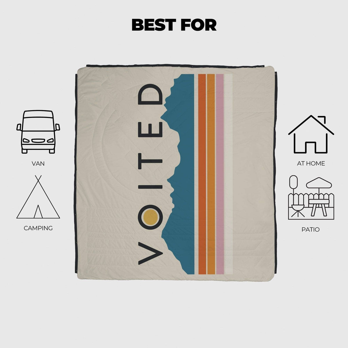 VOITED Queen CloudTouch® Indoor/Outdoor Camping Blanket - Snowy Peak Blankets VOITED 