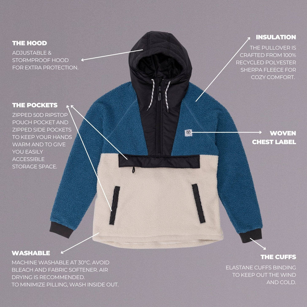 VOITED Sherpa Fleece Hoodie - Blue Steel Apparel VOITED 