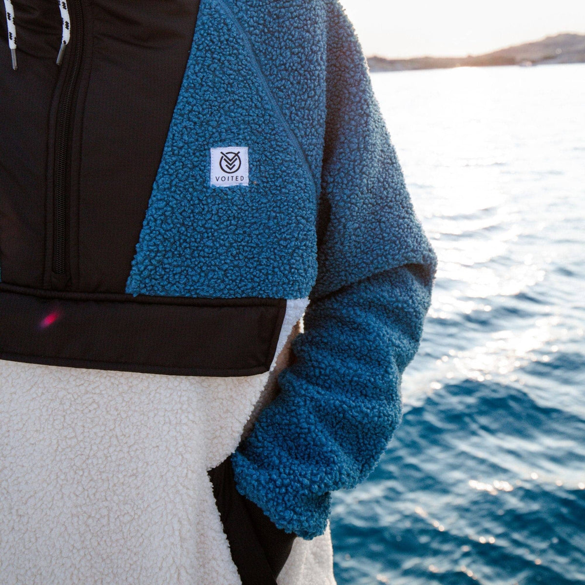VOITED Sherpa Fleece Hoodie - Blue Steel Apparel VOITED 